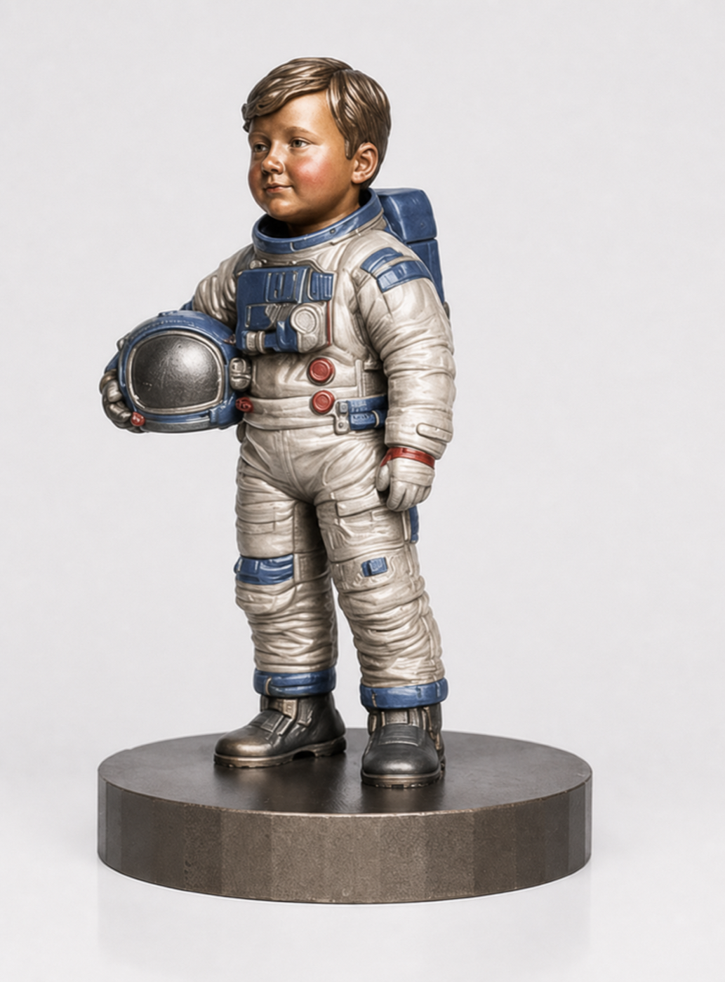 Ukážka resinovej figúrky astronauta vyfarbenej doma podľa vlastného štýlu